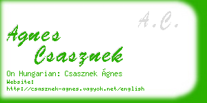 agnes csasznek business card